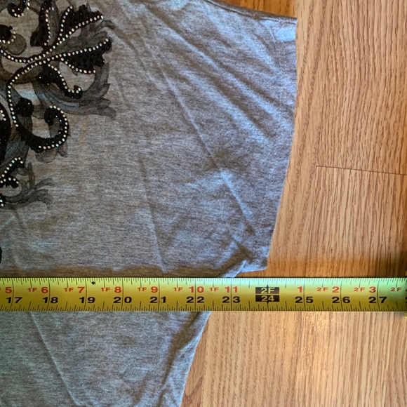 Noral made in USA black lace open blouse gray - Picture 4 of 5